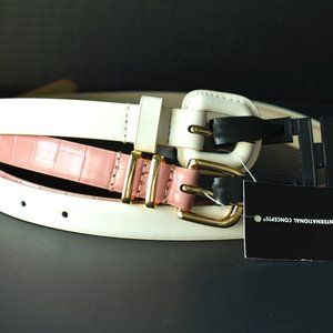 INC International Concepts Two Skinny Belts in One